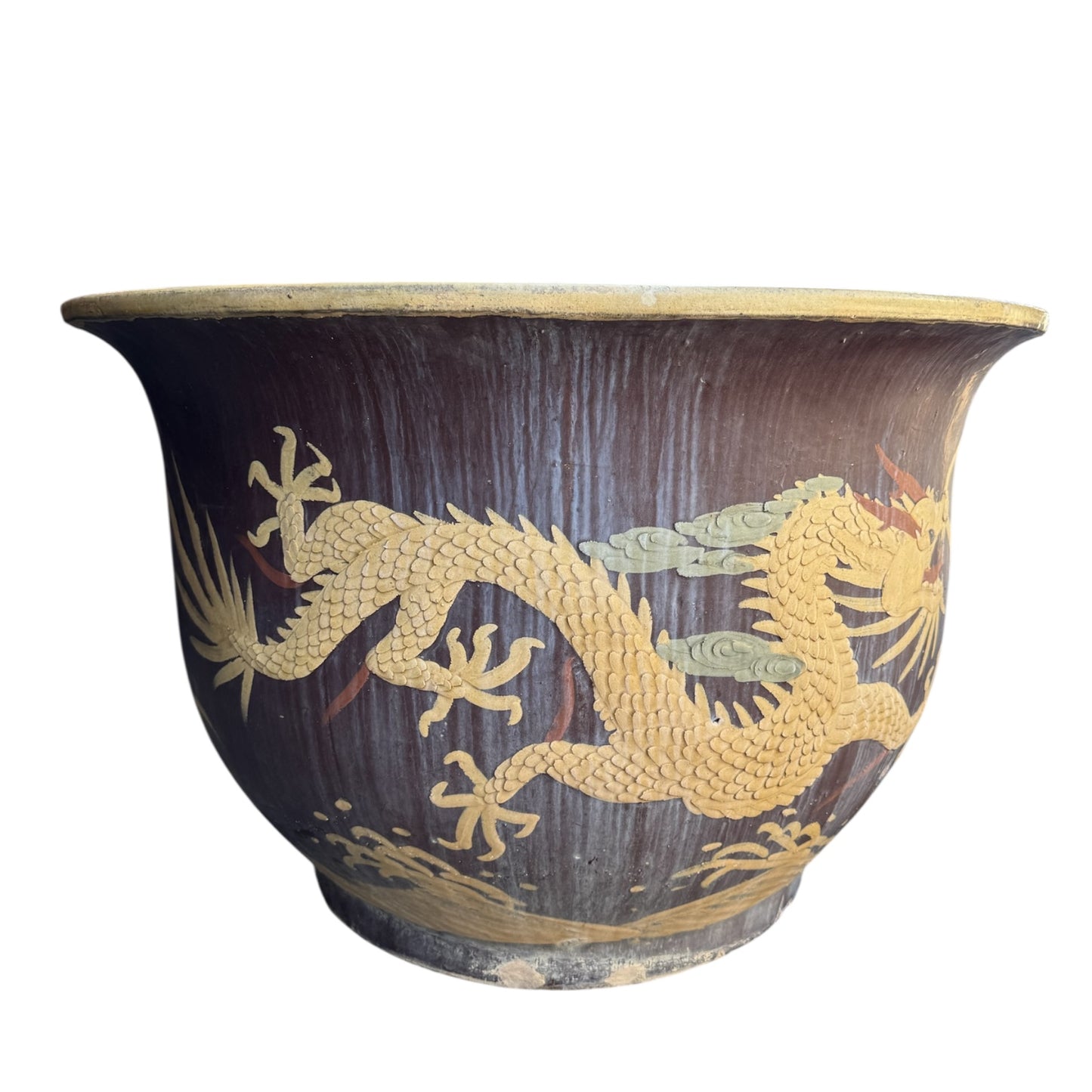 Set of Two Oversized Vietnamese Dragon Planters