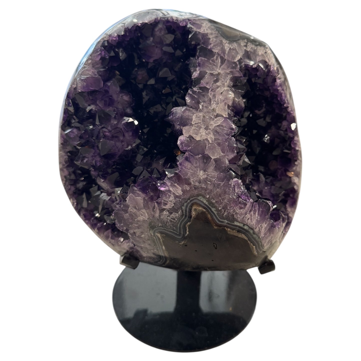 Abstract Amethyst Crystal on Metal Stand