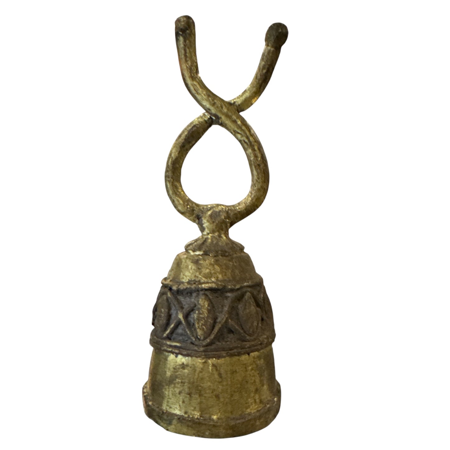 Benin Bronze Bell Loop Helix Wave w/ Ovals