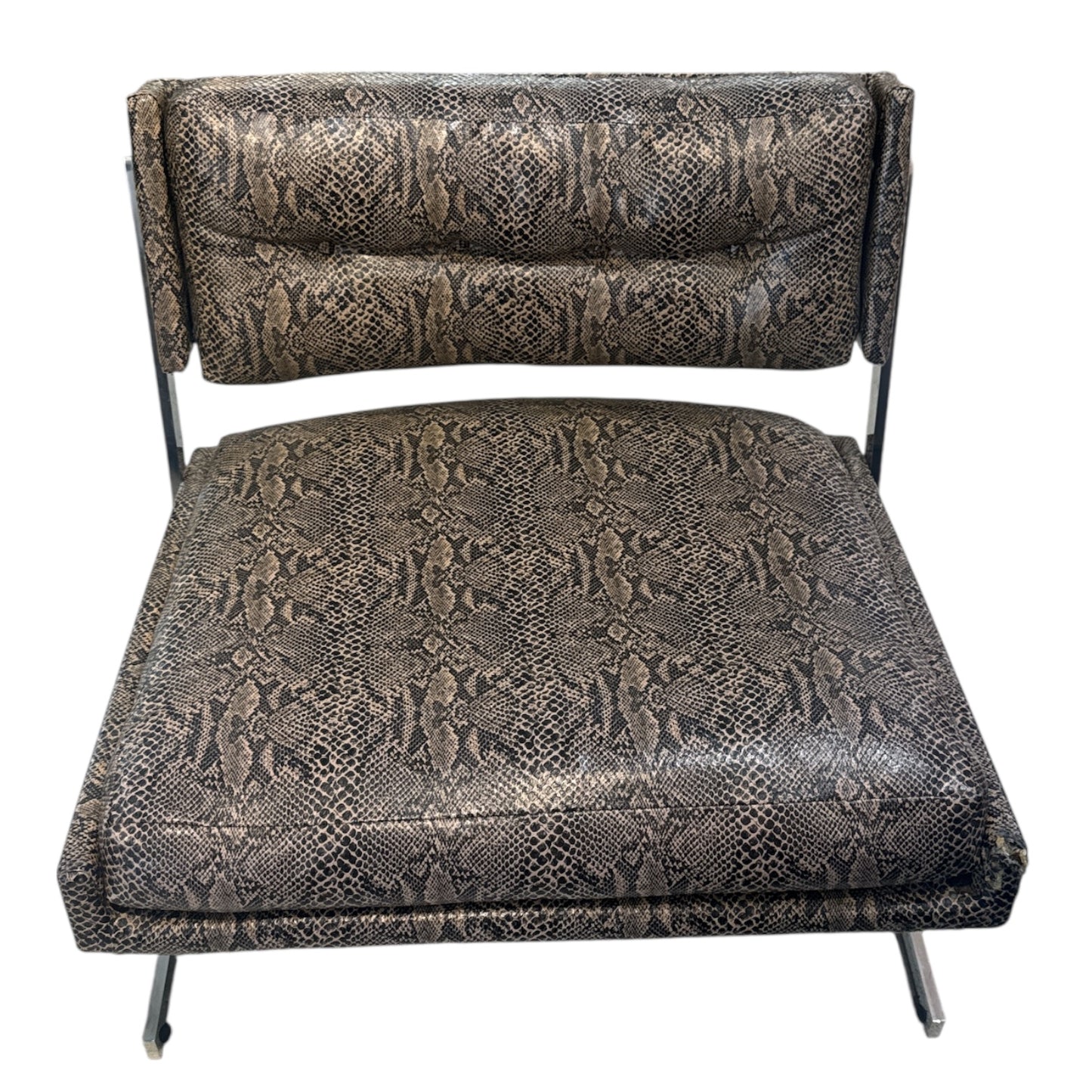 Pair of Harvey Probber Lounge Chairs in Faux Snakeskin, 1960s