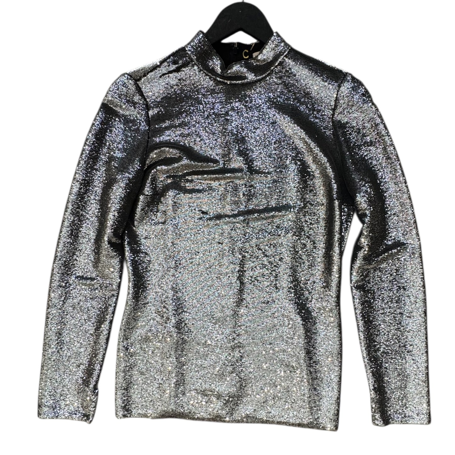 Saint Laurent Glitter Long Sleeve Silver