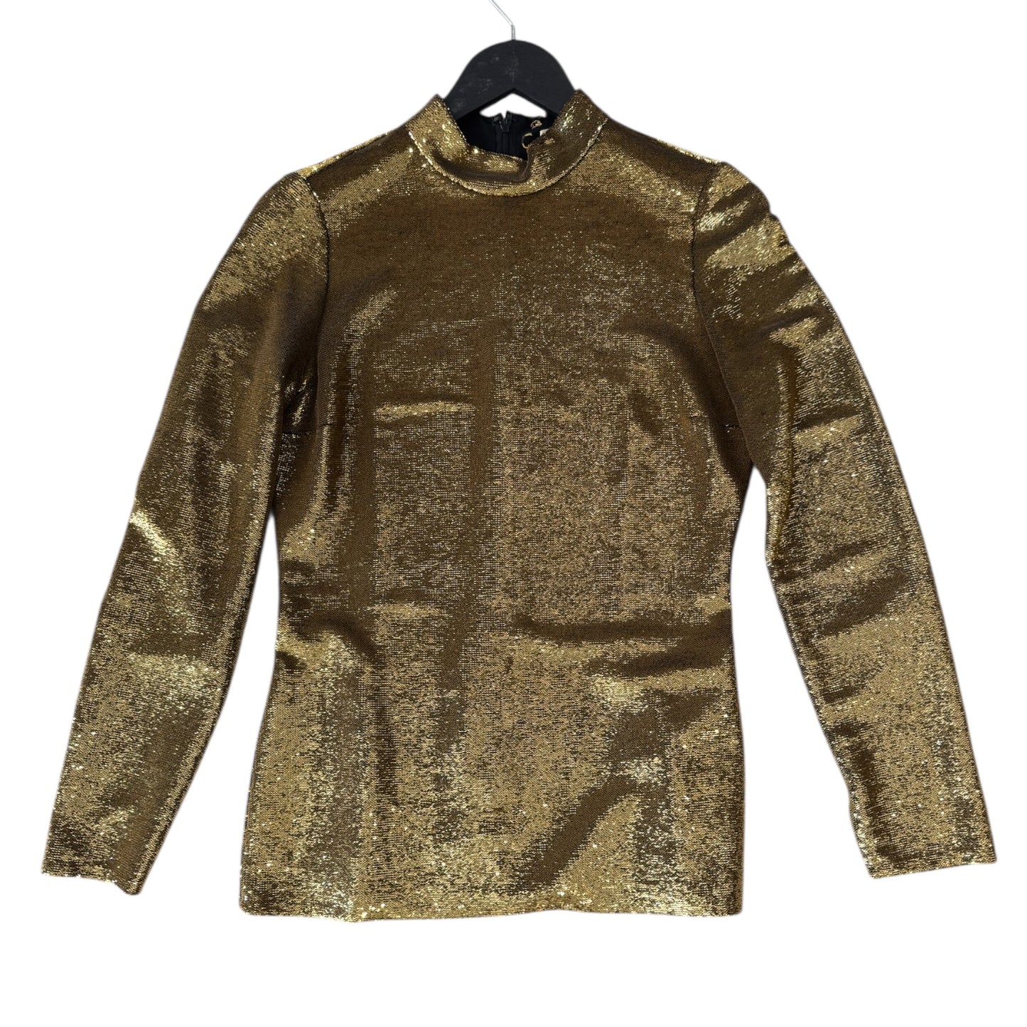 Saint Laurent Glitter Long Sleeve Gold