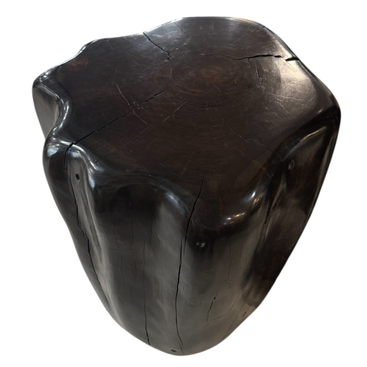 Dark Glossy Wooden Table Sculpture