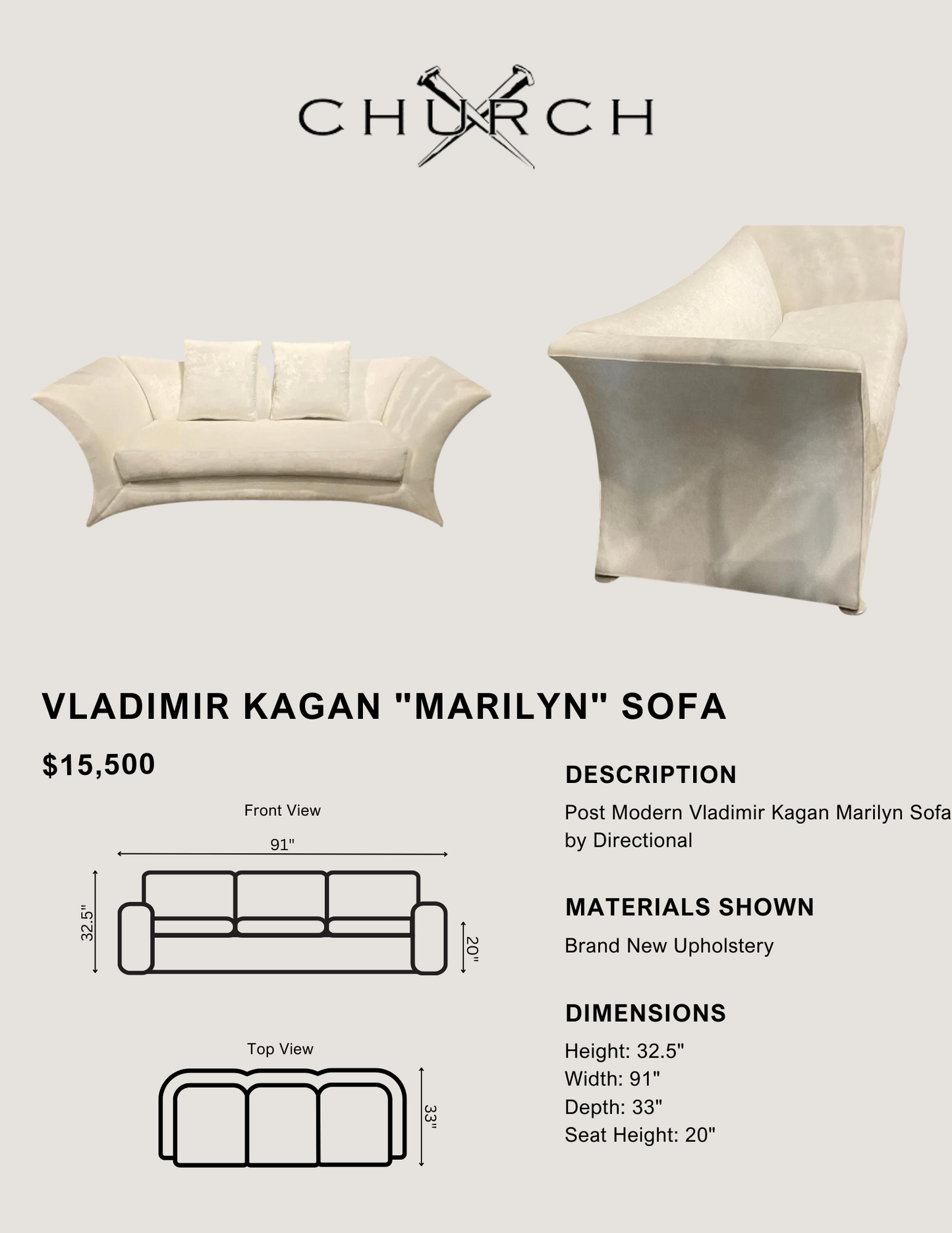 Vladimir Kagan "Marilyn" Sofa