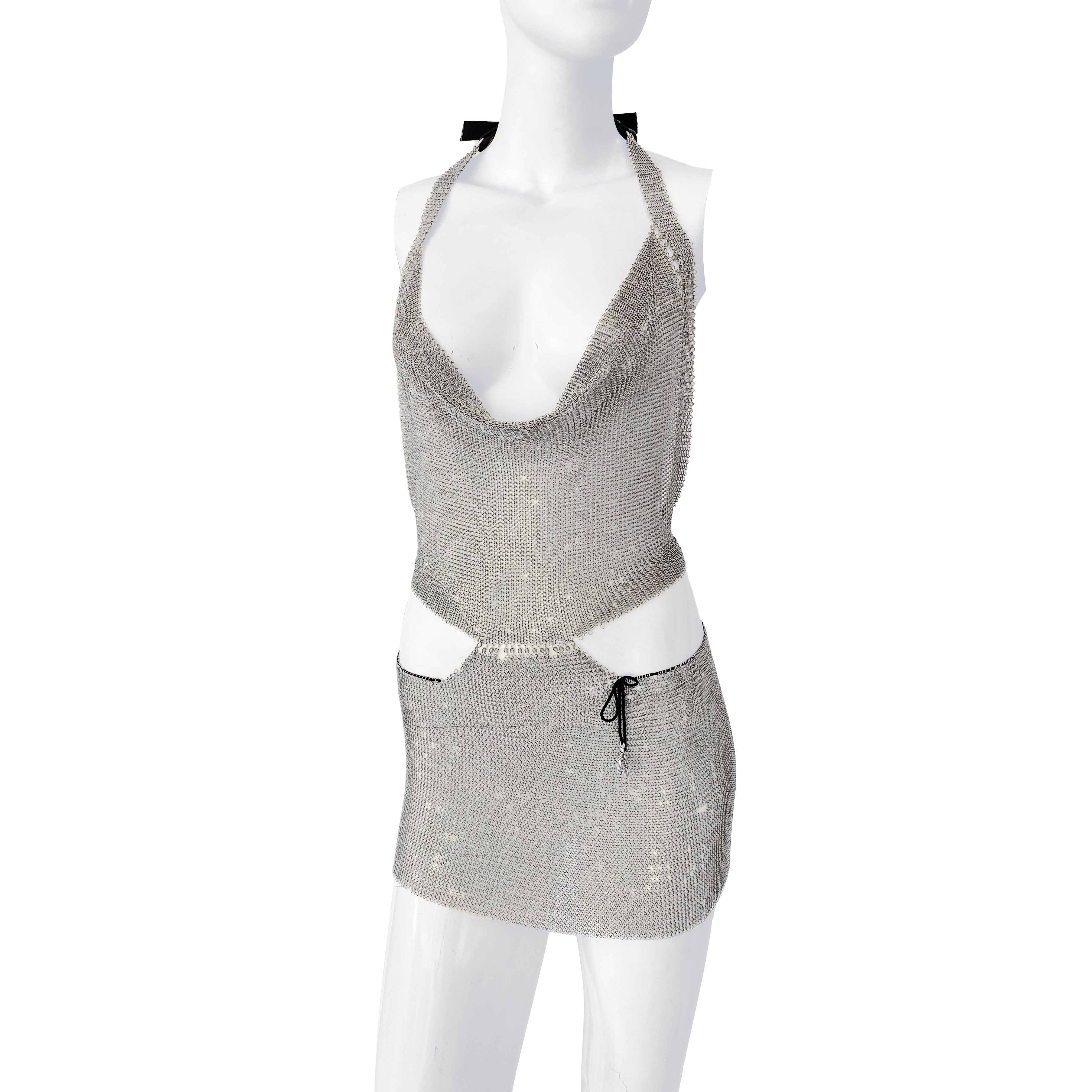 Ferrara Silver Metal Mesh Chain Dress – CHURCH Boutique Ferrara Silver Metal Mesh Chain Dress – CHURCH Boutique