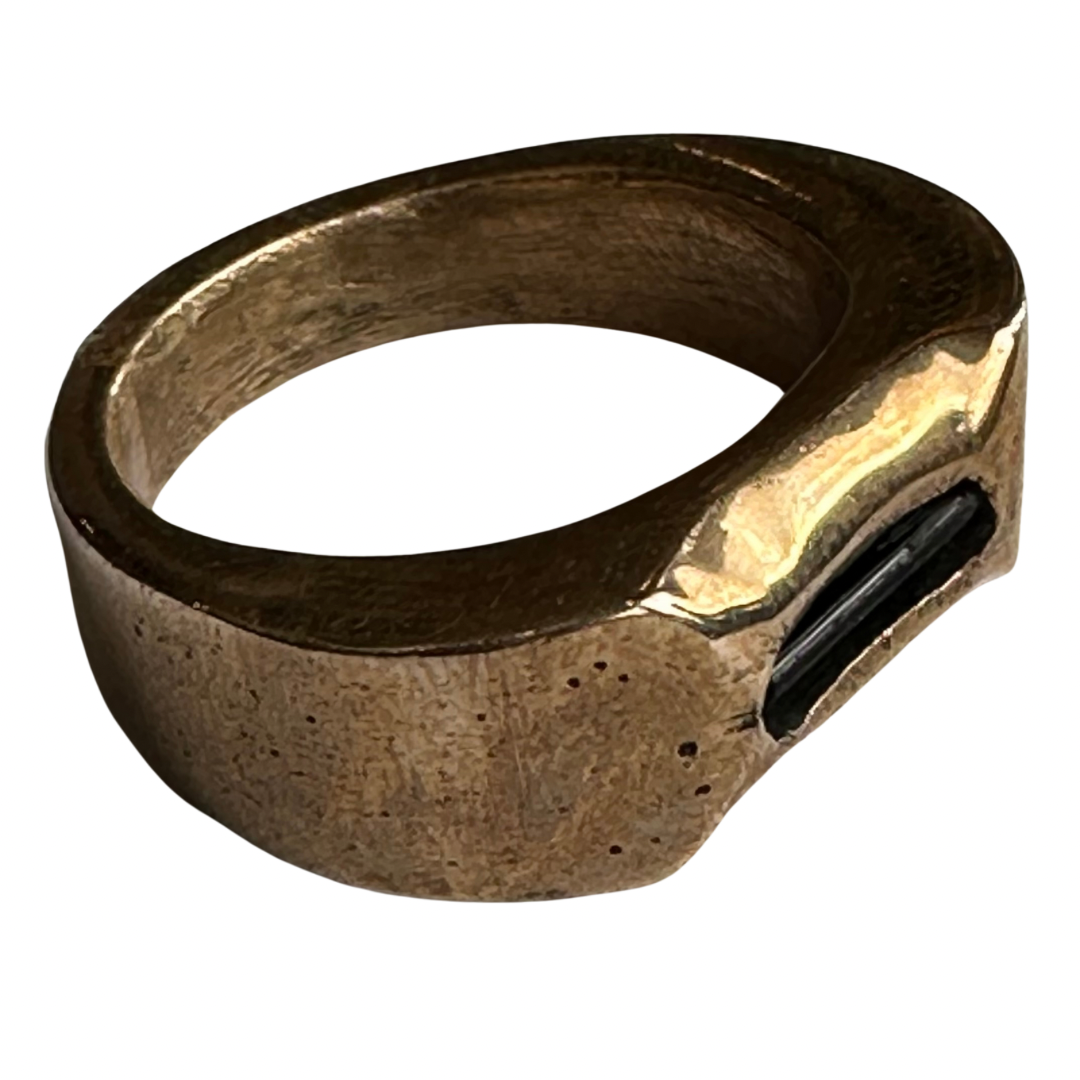 Brazilian Green Tourmaline & Bronze Ring