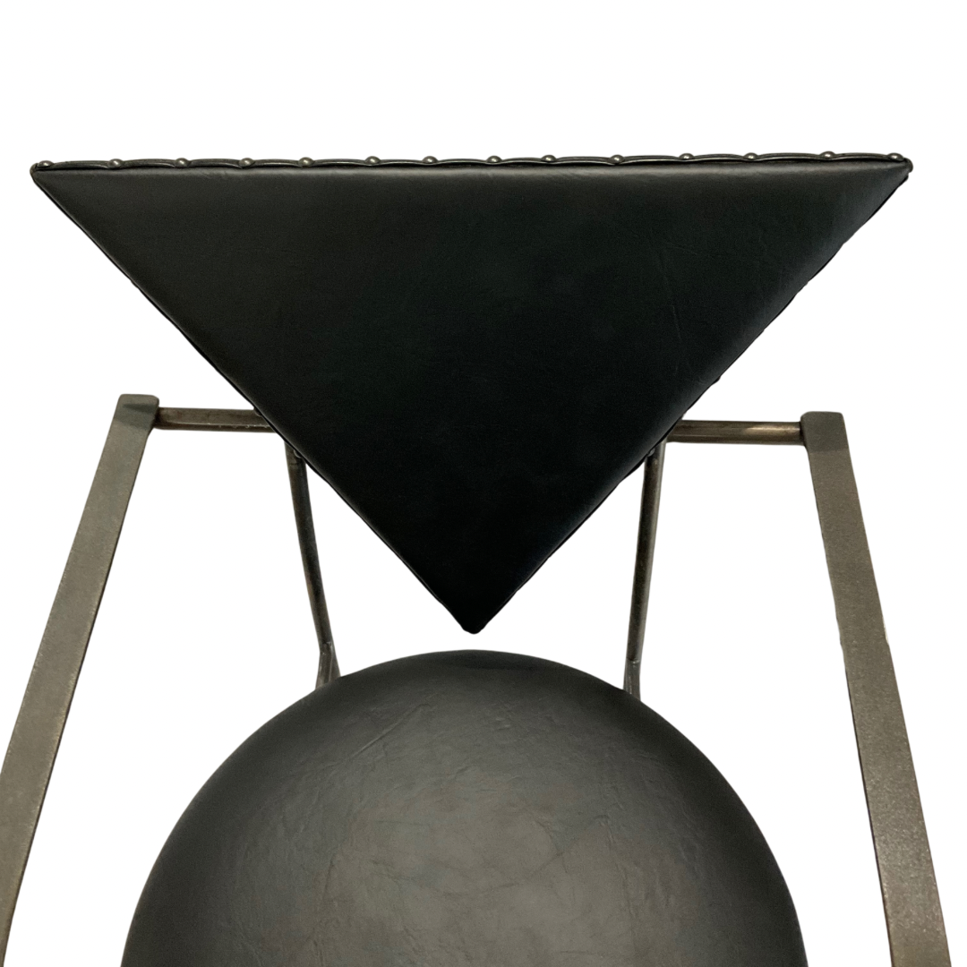Post-Modern Leather & Metal Chair