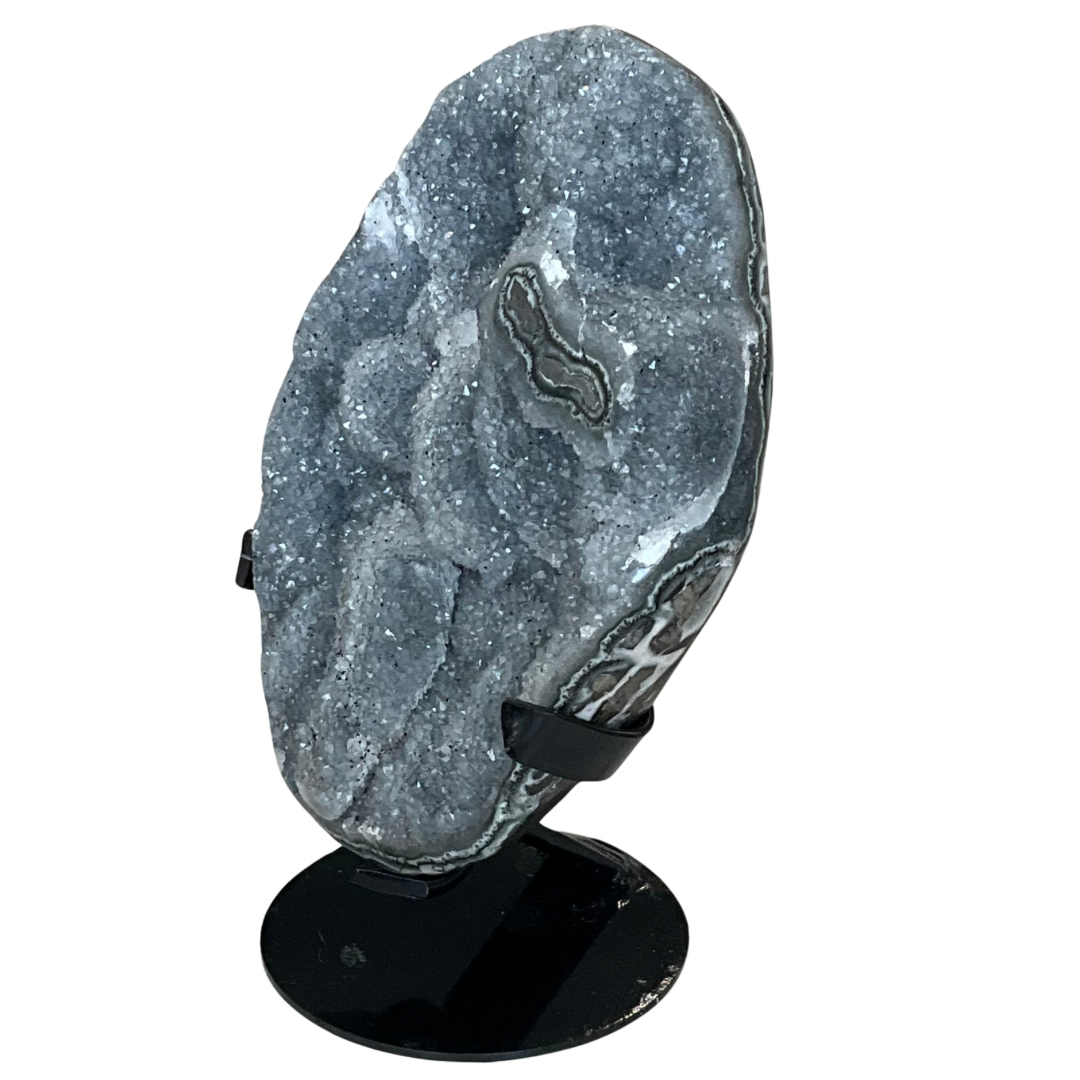 Amethyst Crystal Geode on Custom Stand