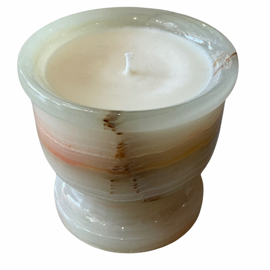Medium Onyx Marble Gardenia Candle 8