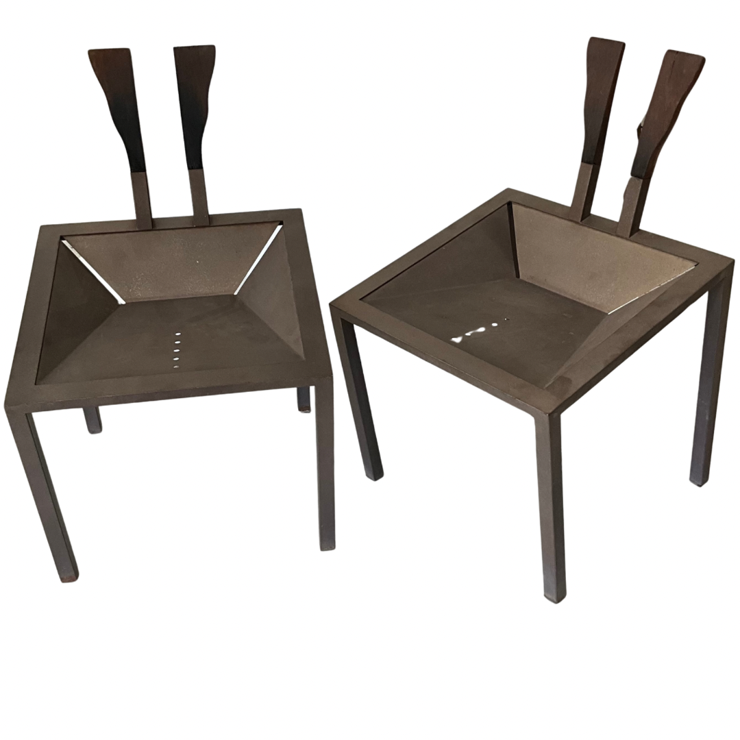 Stanislav Kutac Pair of Steel & Wood Chairs