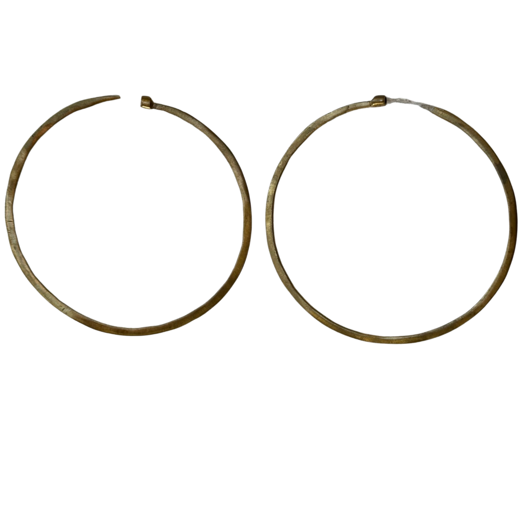 Hand Made XL Brass Hoop Earrings