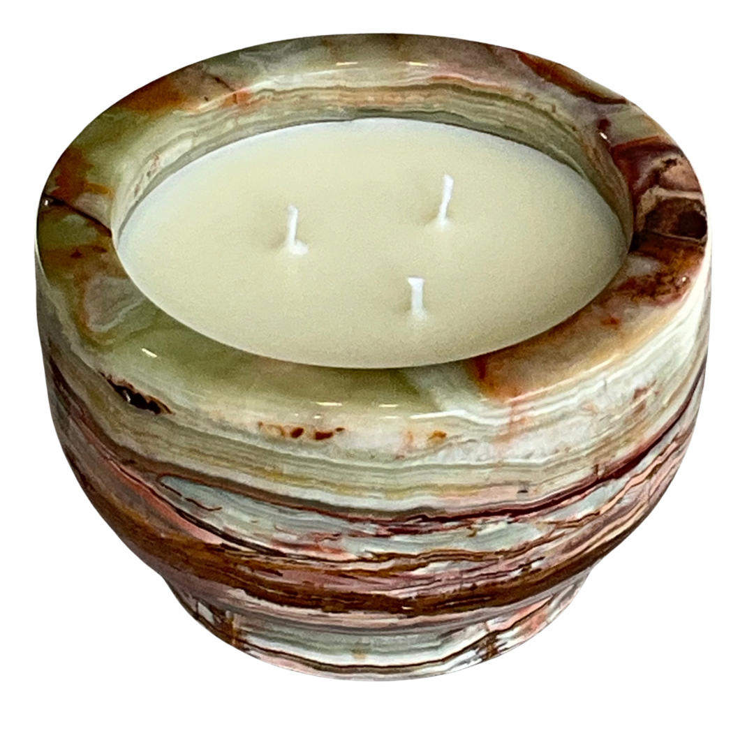Green Onyx Marble Vessel Gardenia Candle