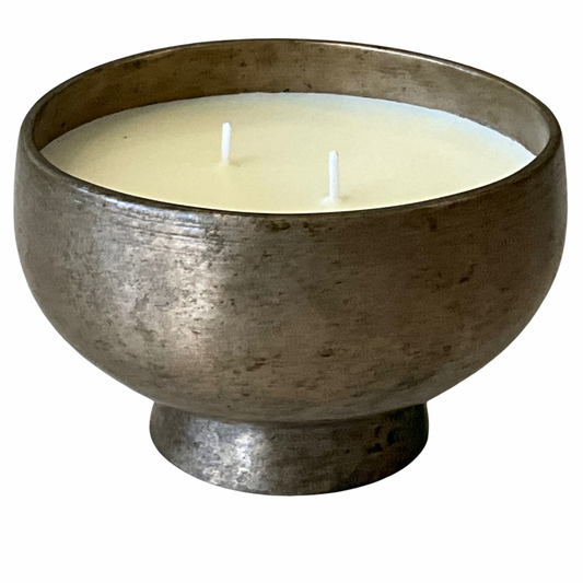 Medium Vintage Brass Sound Bowl Gardenia Candle