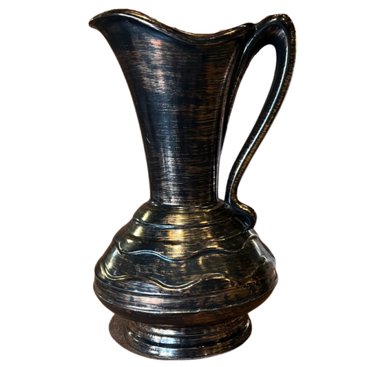 Ceramic Pitcher with Black and Bronze Finish