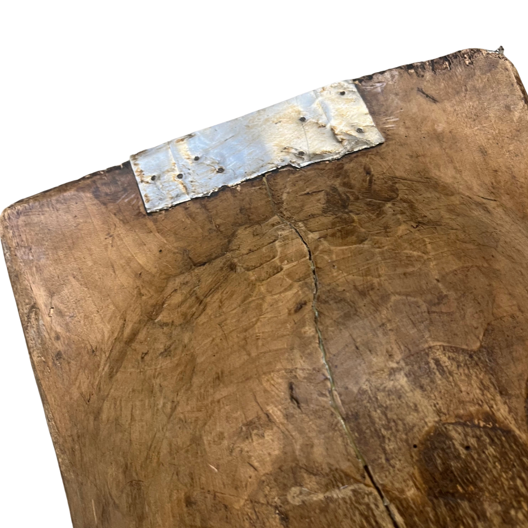 Large Carved Wood Display Bowl