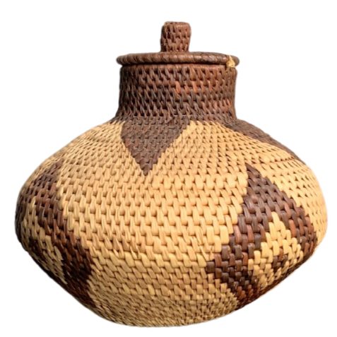 Woven Basket Container with Lid
