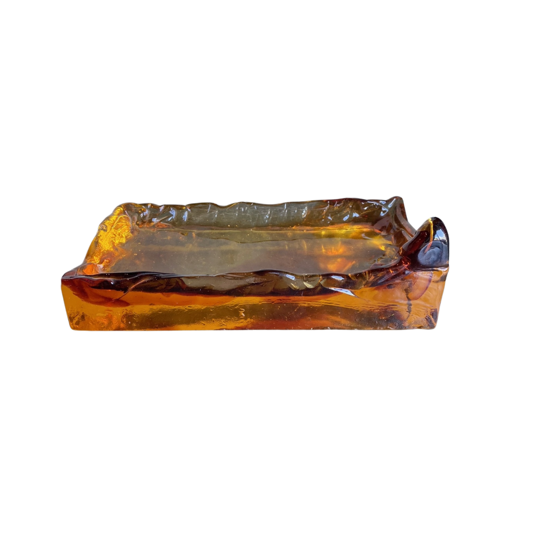 Salviati Amber Tone Glass Display Piece
