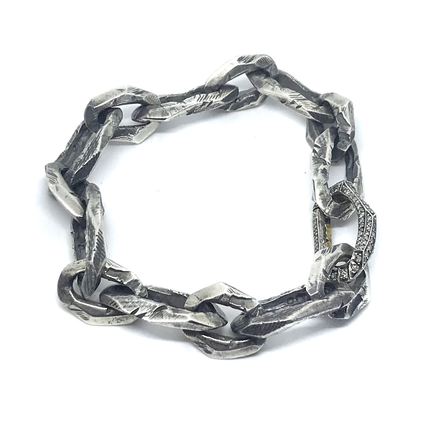 Men's 22k White Gold & Diamonds Bracelet