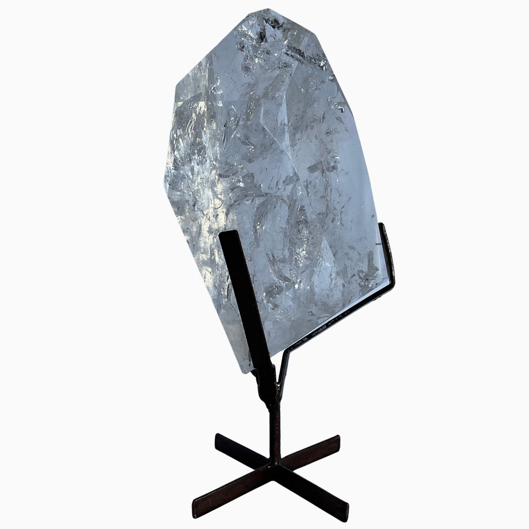 Large Lemurian Quartz Crystal on Stand
