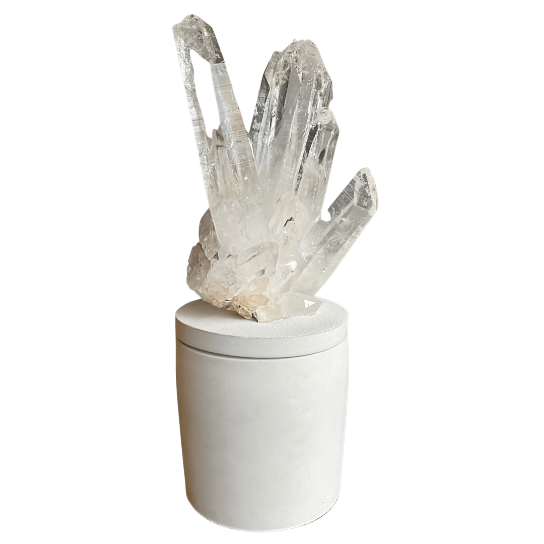 Clear Quartz Crystal Lid Candle