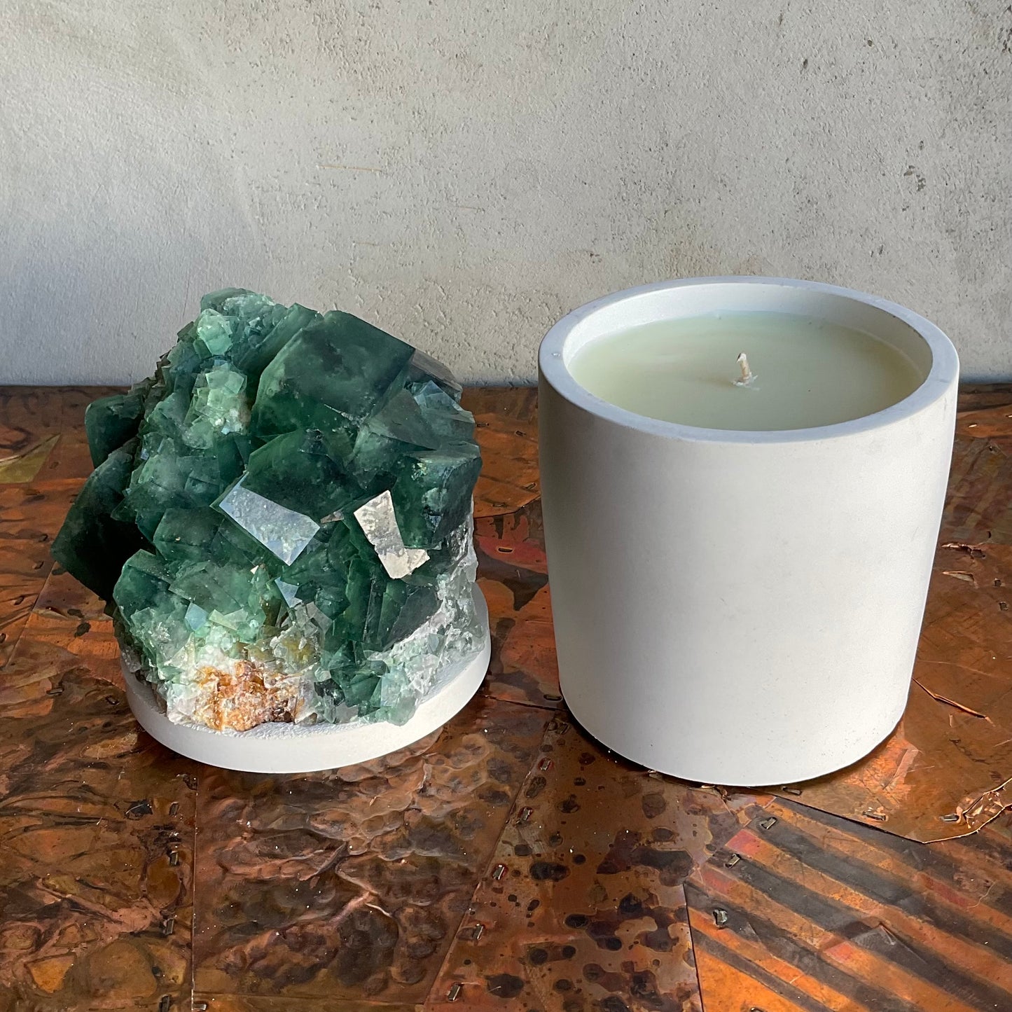 Cubic Fluorite Cluster Lid Candle