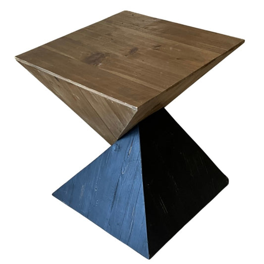 Geometric  2-Tone Accent Side Table