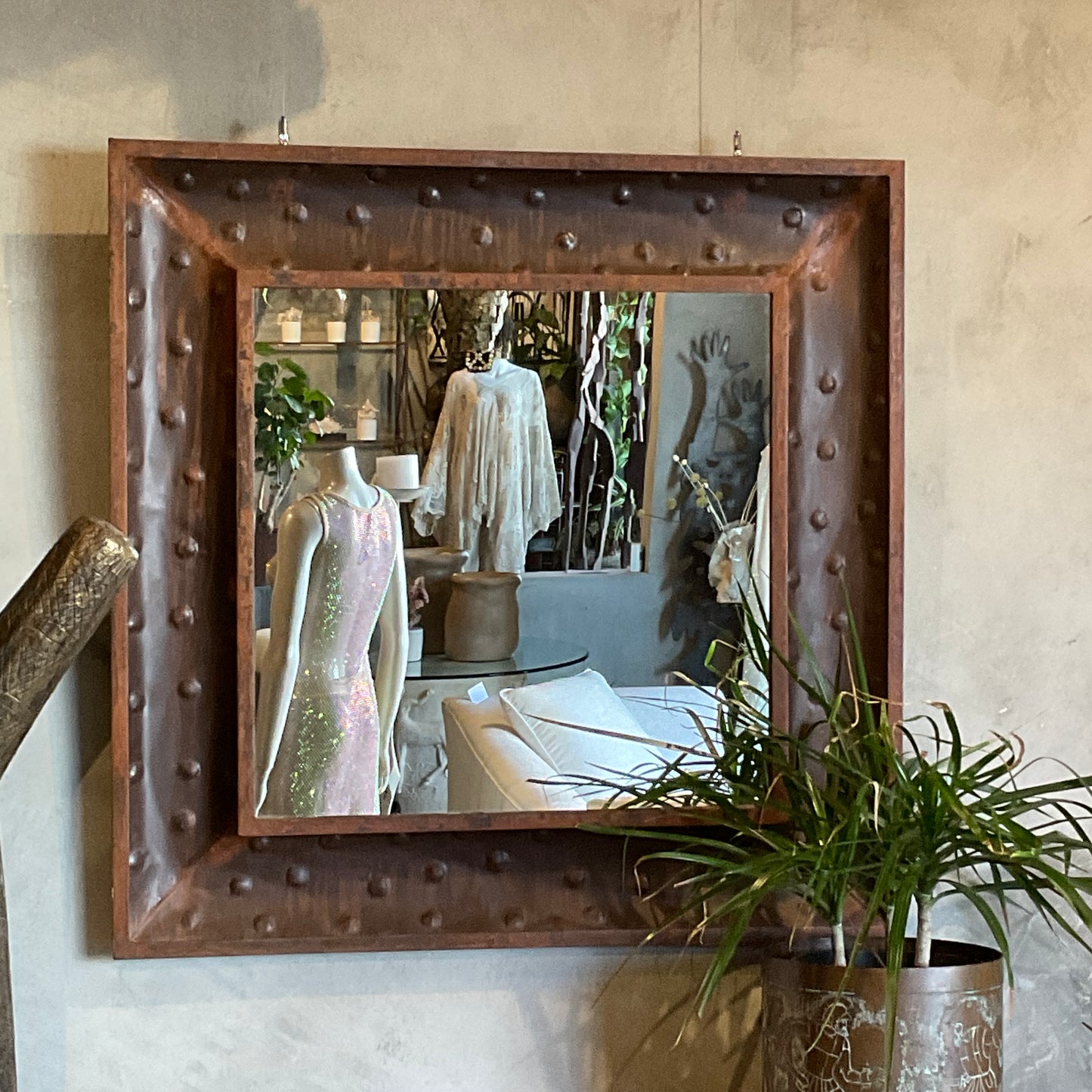Vintage Brutalist Mirror