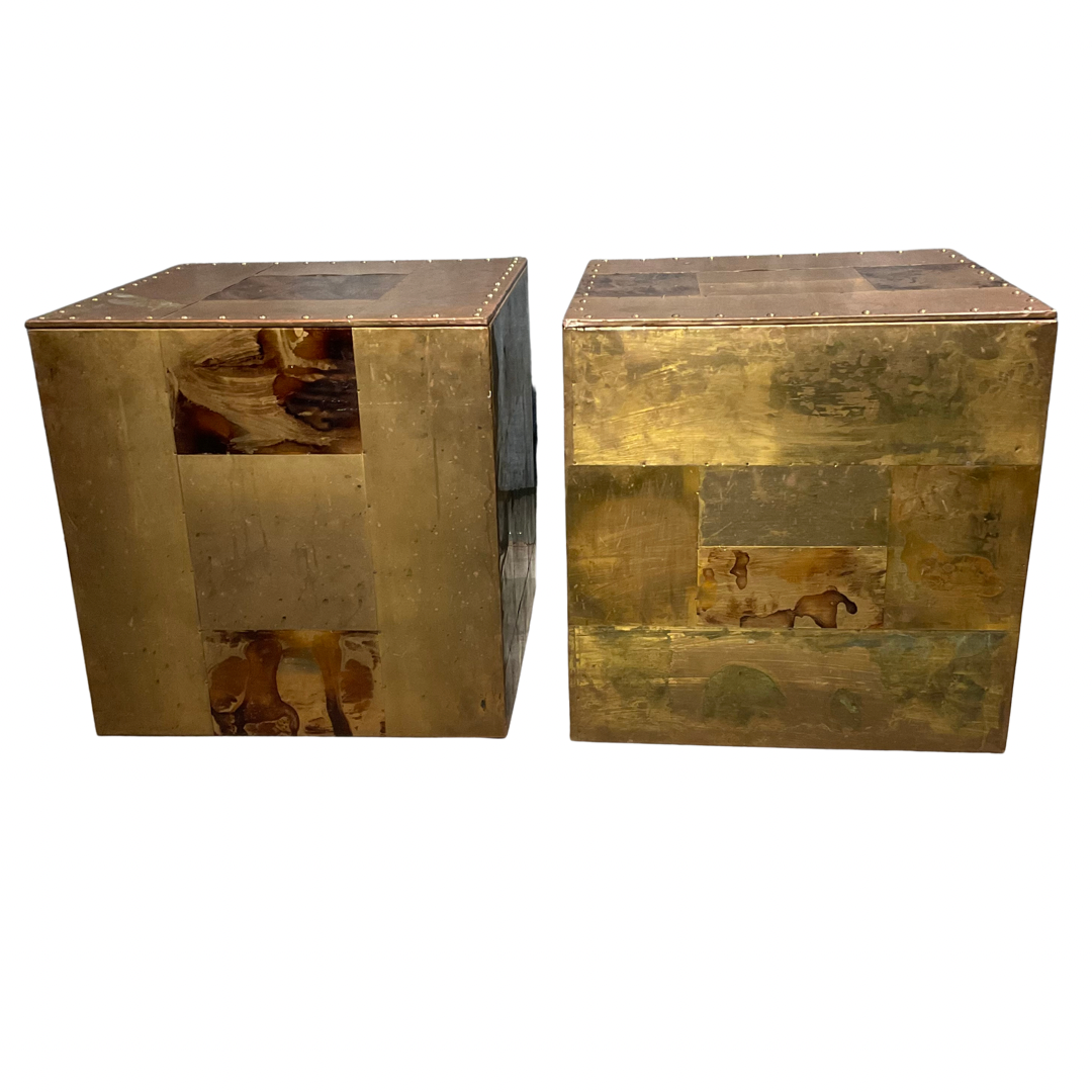 Don Freedman Brass Cubes Pair