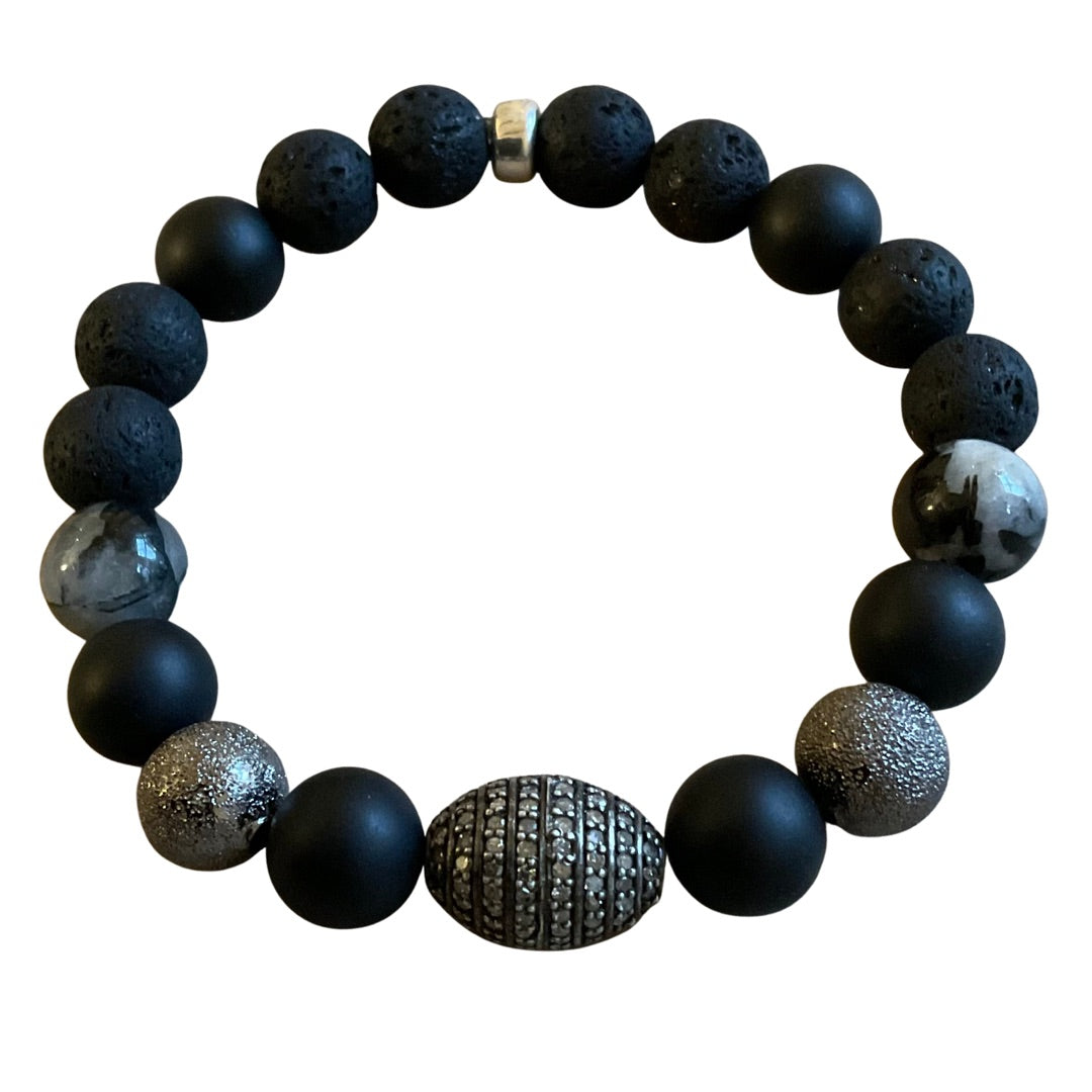 Diamond Bead Mixed Bracelet