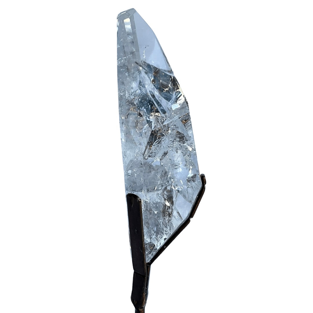 Faceted Lemurian Quartz on Stand