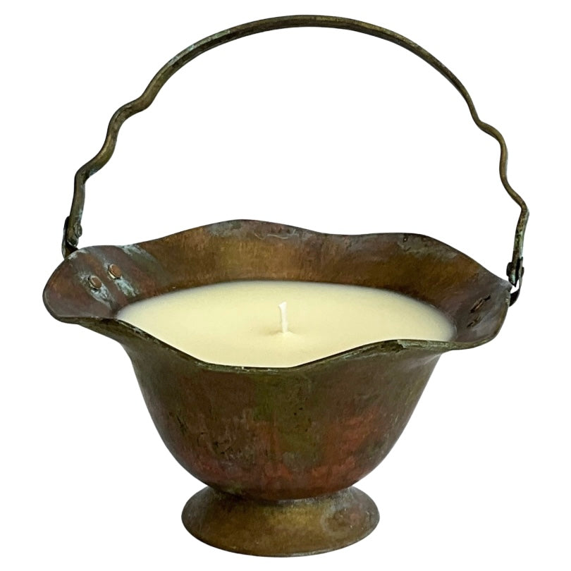 Vintage Brass Vessel Gardenia Candle