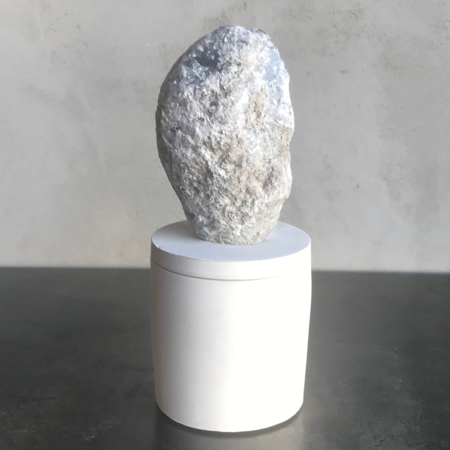 Celestite Large Cluster Lid Candle