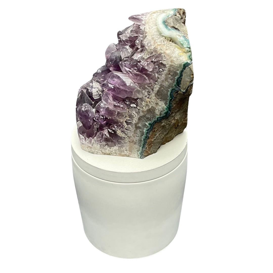 Amethyst with Green Agate Lid Candle
