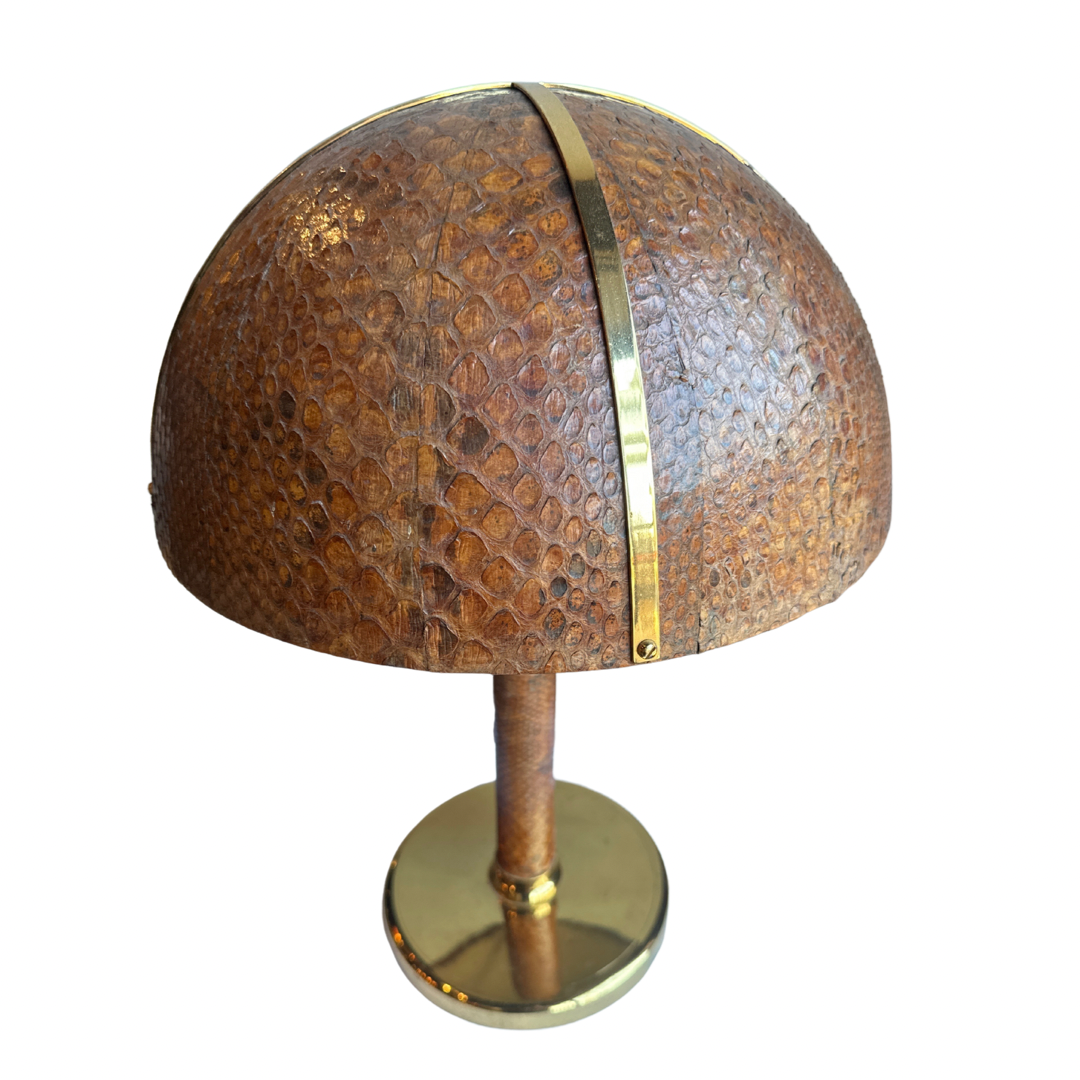 Snake Skin & Brass Accent Table Lamp