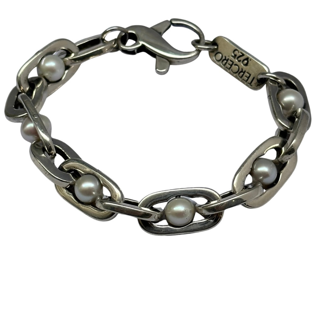 Sterling Silver & Pearl Bracelet