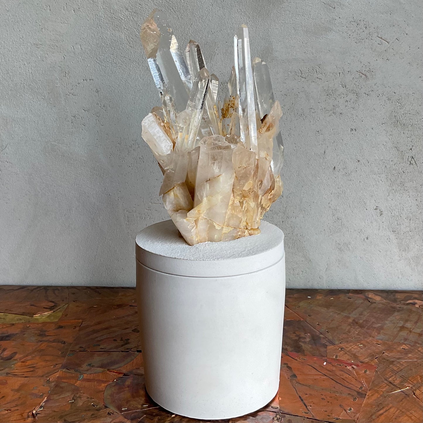 Asymmetrical Quartz Cluster Candle