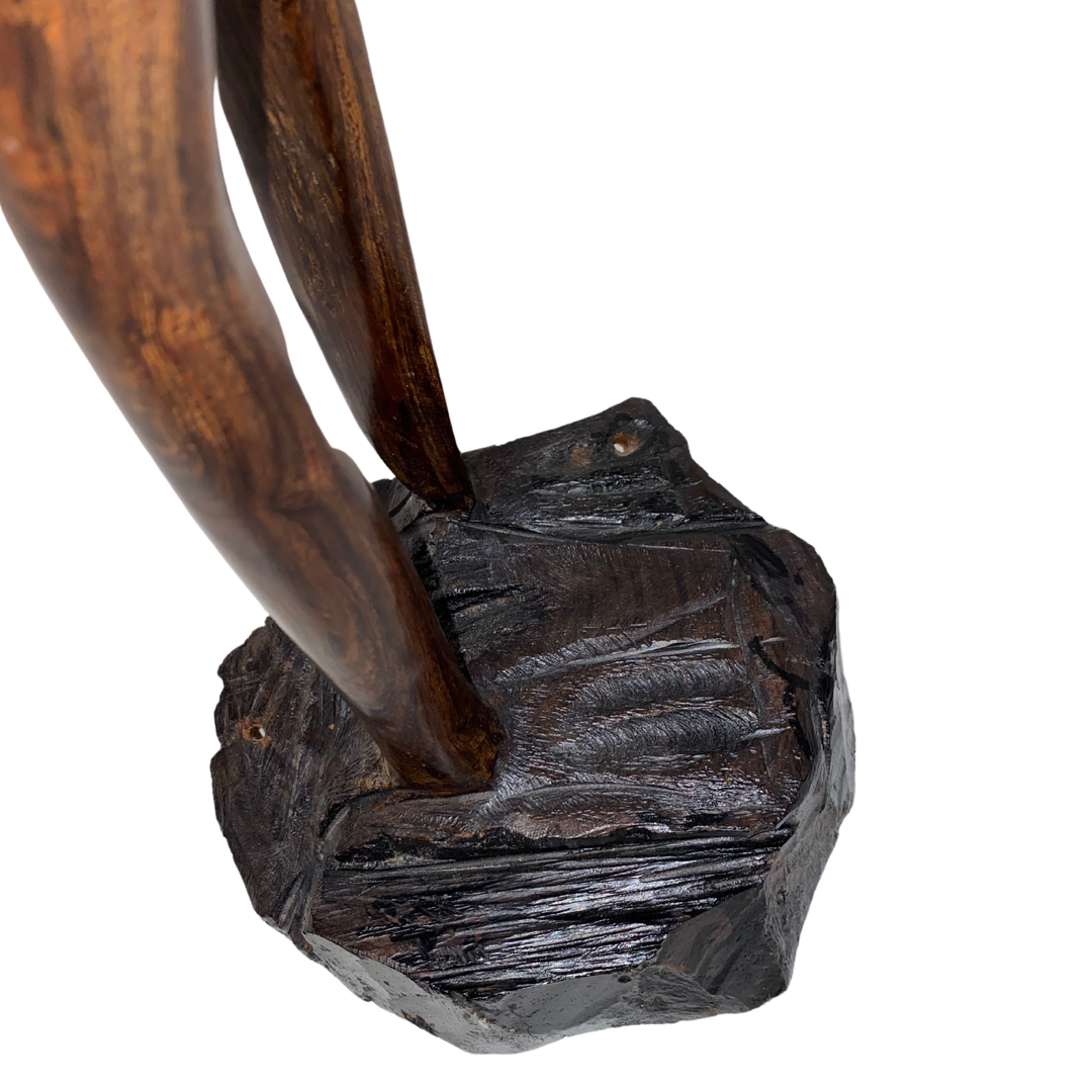 Large Ironwood Crane Sculpture