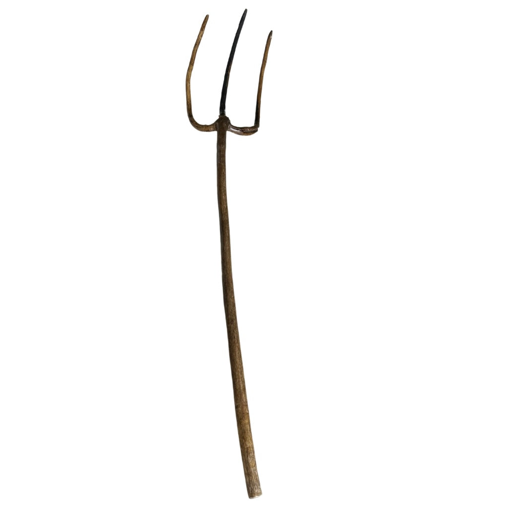 Vintage Wood Carved Pitchfork