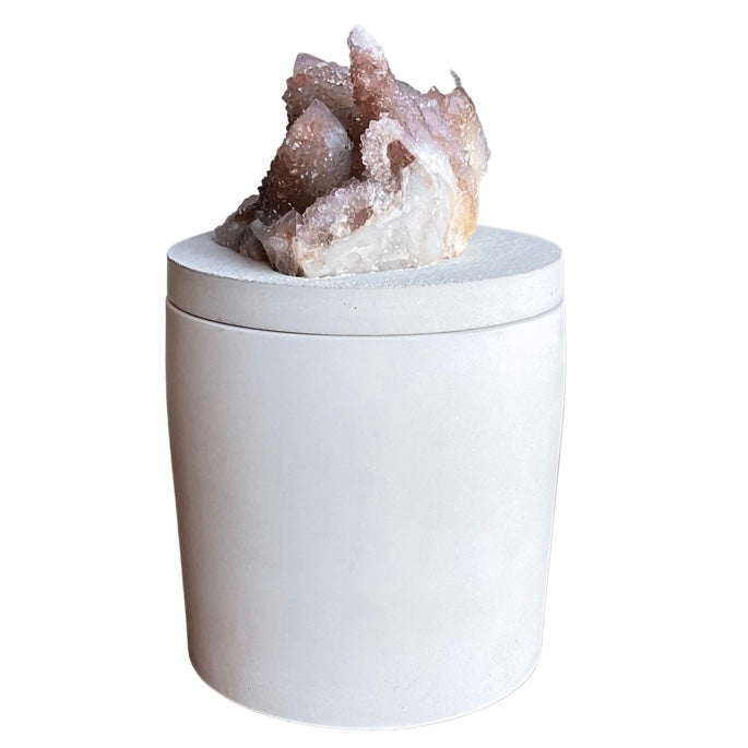 Lavender/Red Tones Quartz Lid Candle
