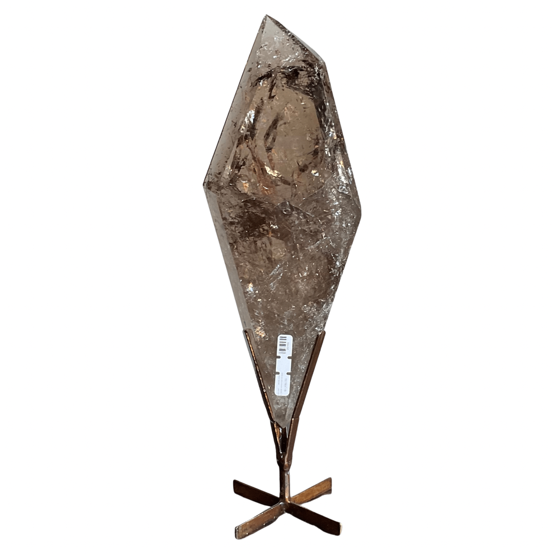 Large Smoky Quartz Double Point on Stand