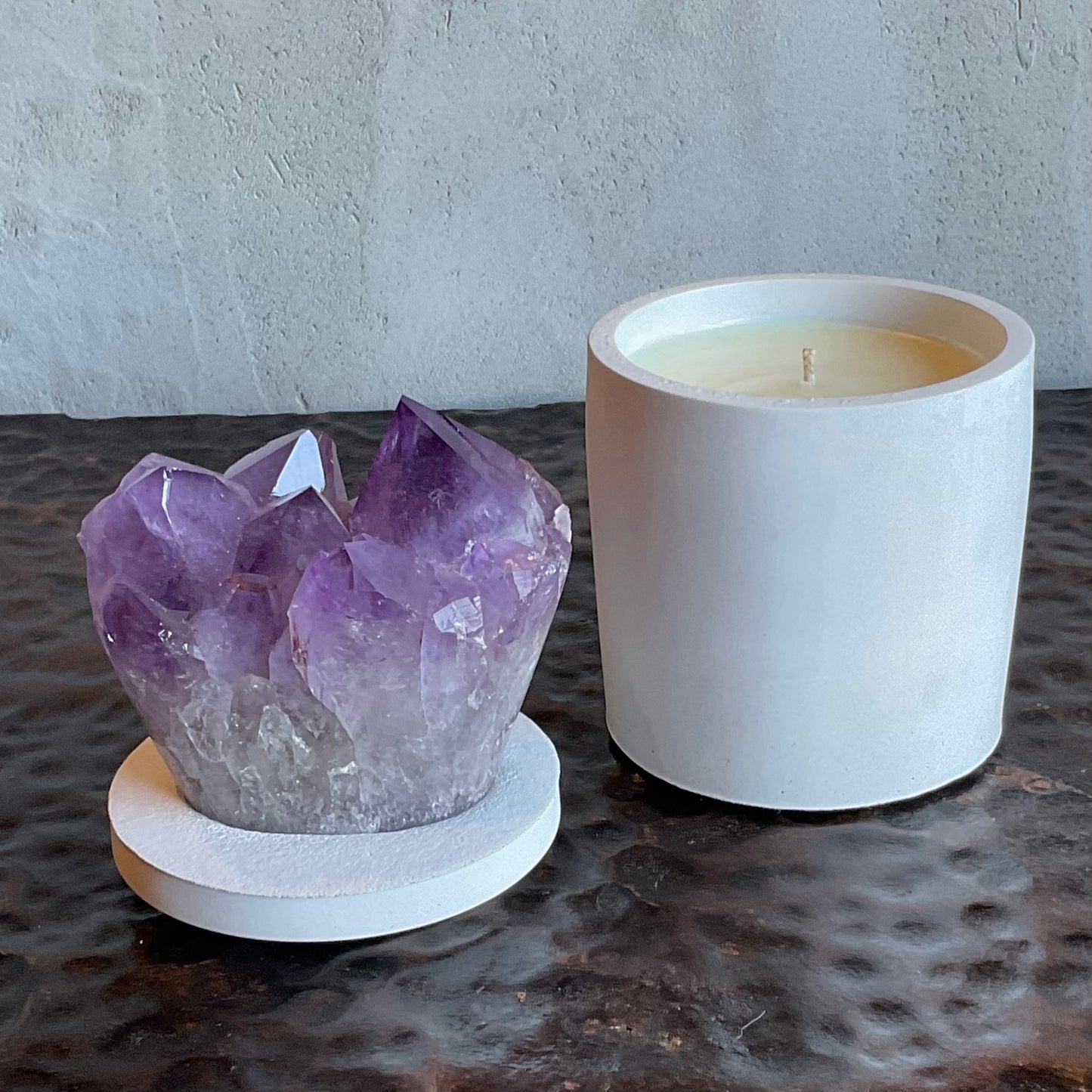 Amethyst Cluster Lid Candle