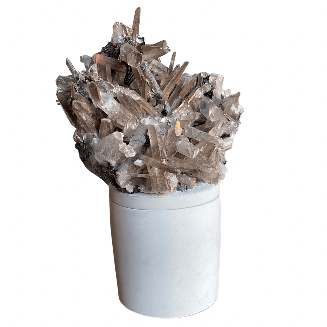 Hematite & Quartz Crystal Lid Candle