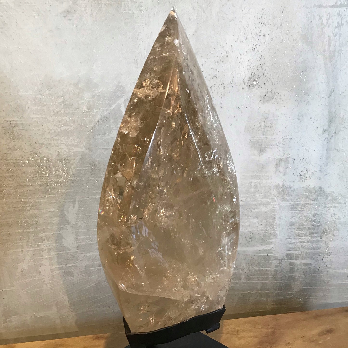 Polished Citrine Flame on Stand