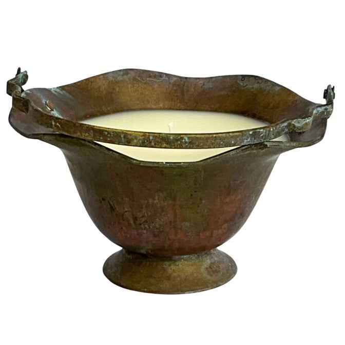 Vintage Brass Vessel Gardenia Candle