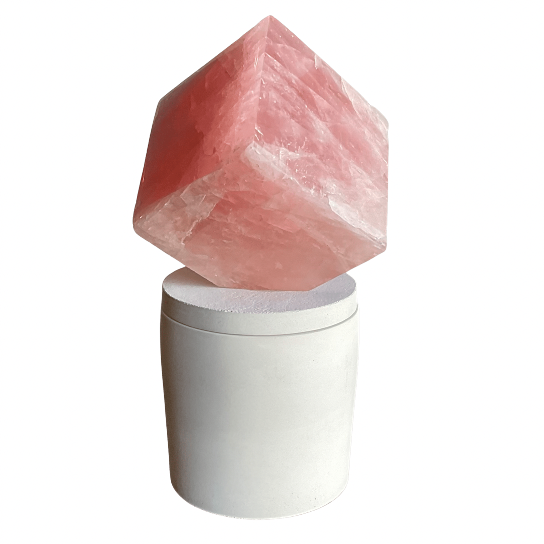 Rose Quartz Cube Lid Candle