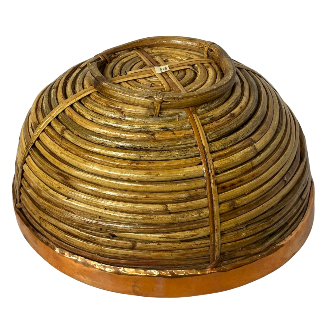 Rattan Bowl with Copper Trim