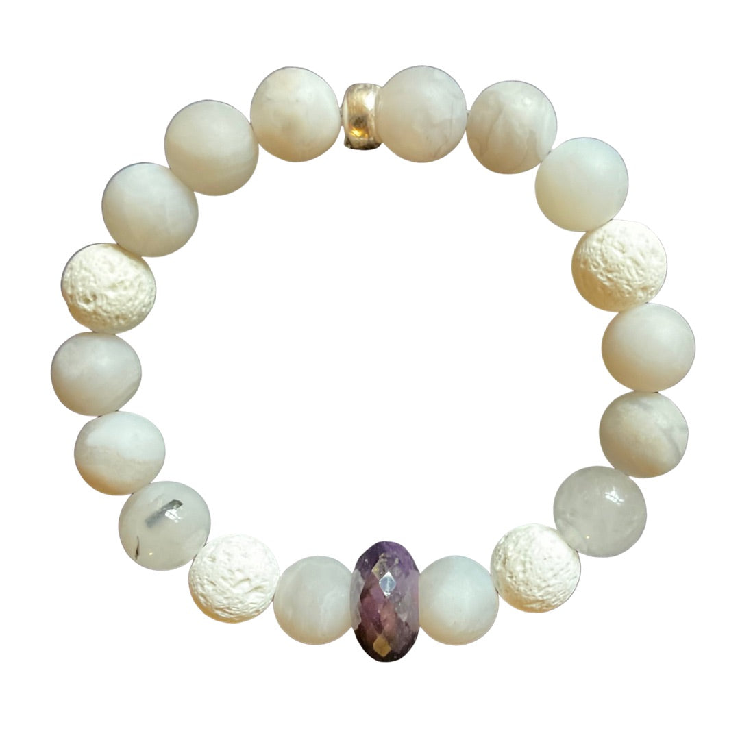 Faceted Amethyst Bead Bracelet