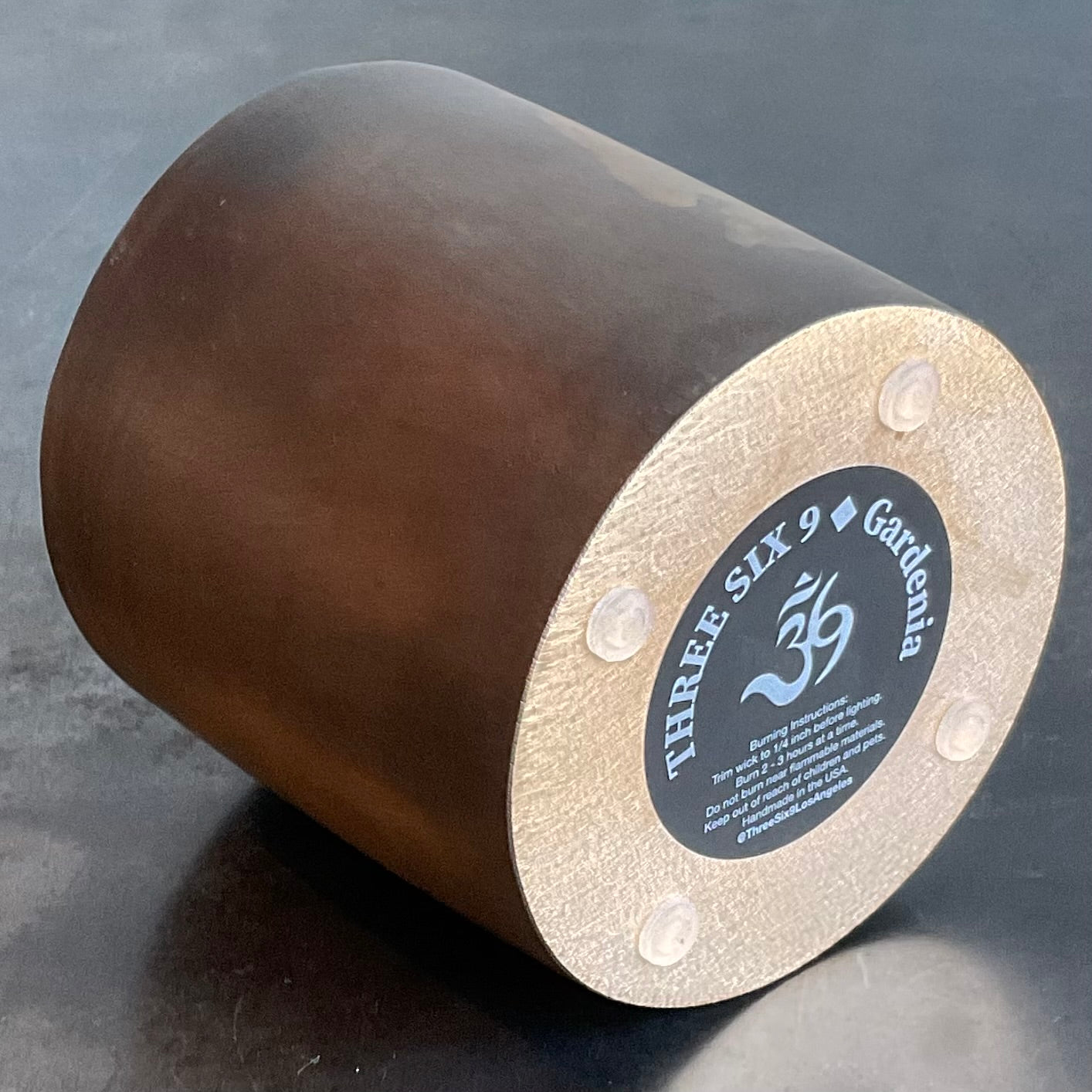 ABSTRACT SOLID BRONZE GARDENIA CANDLE