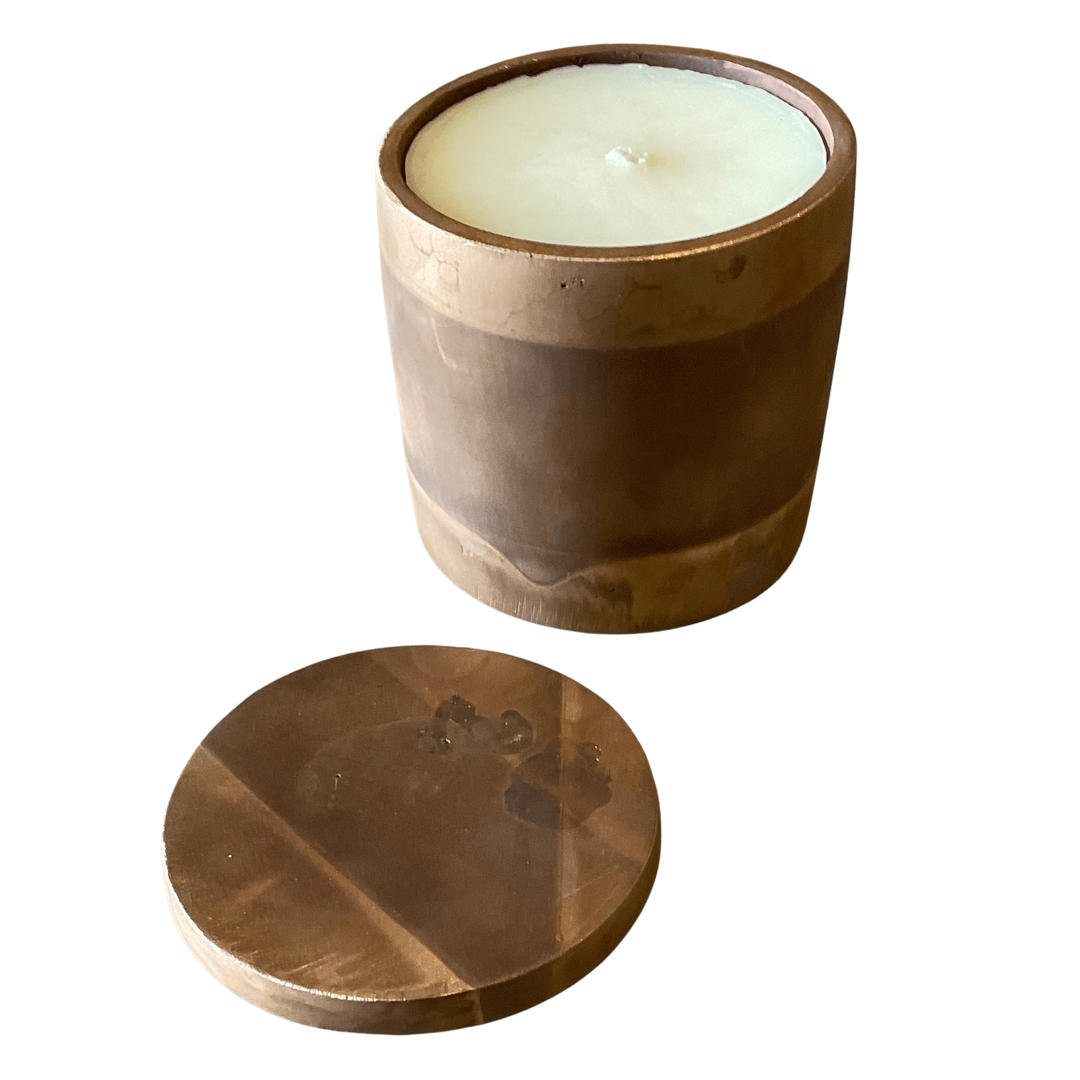 Geometric Patina Bronze Candle