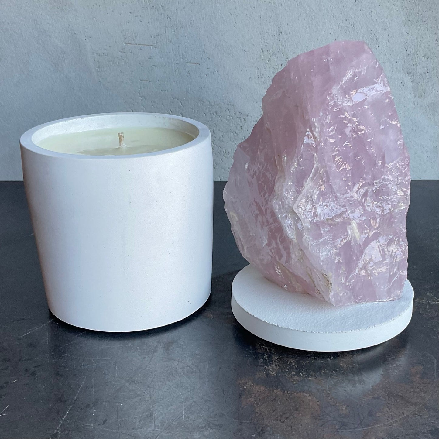 Large Rose Quartz Lid Candle
